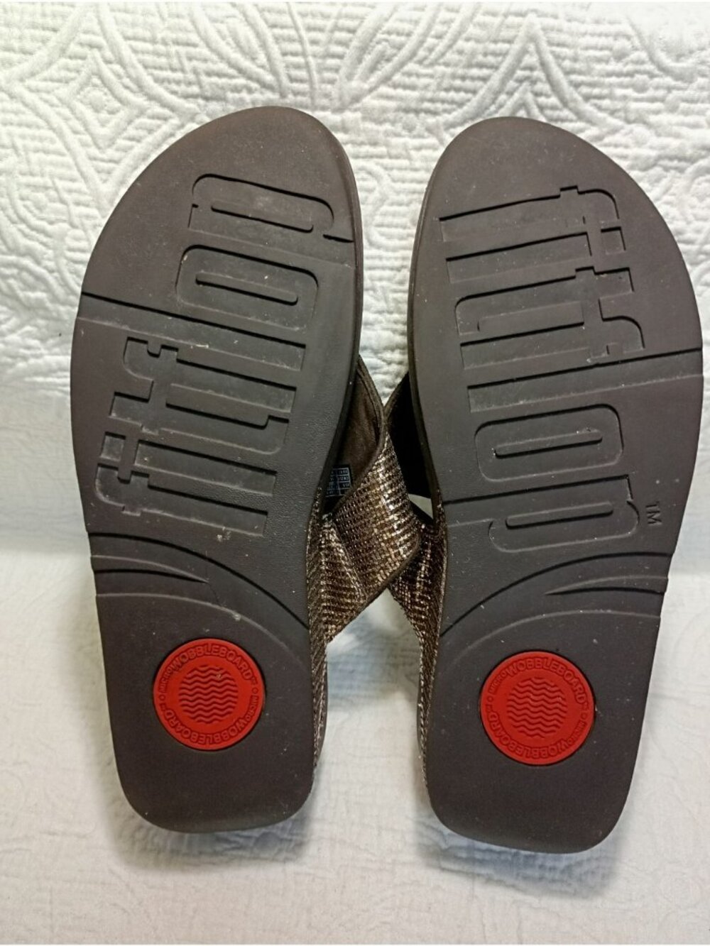 FitFlop Womens Brown Sparkle Sandals Size 9 US EU 41 Cushioned Sole Comfortable - Picture 7 of 9